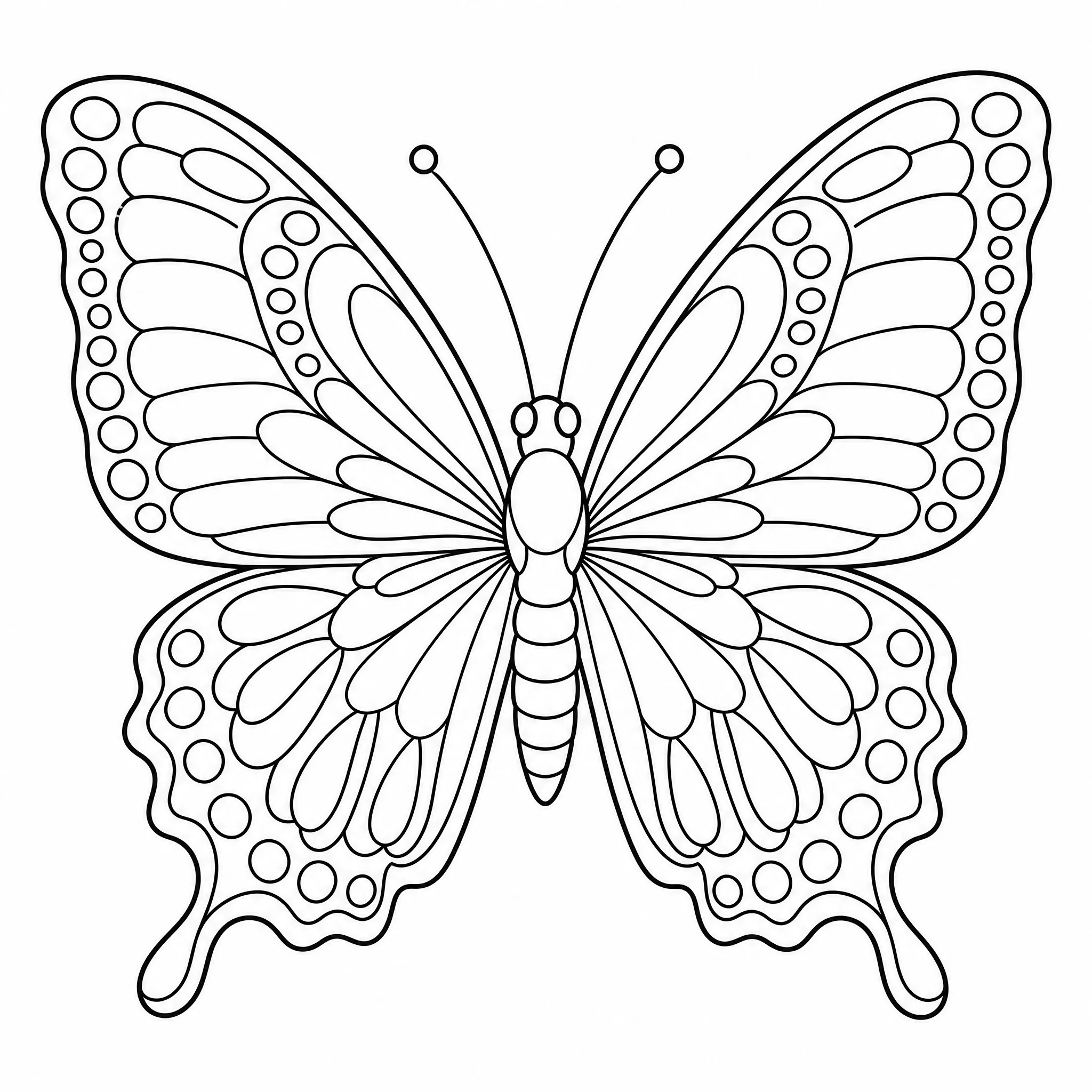 A butterfly photo turned into a detailed coloring page